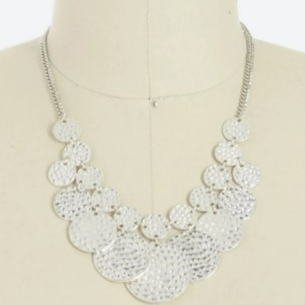 Bancroft "Joolie" Silver Hammered Circle Necklace